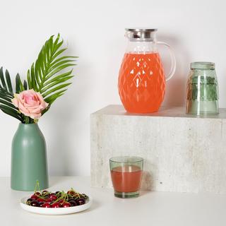 Northio Glaskaraffe mit Deckel 2 l  