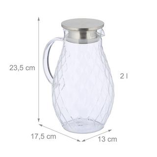 Northio Glaskaraffe mit Deckel 2 l  