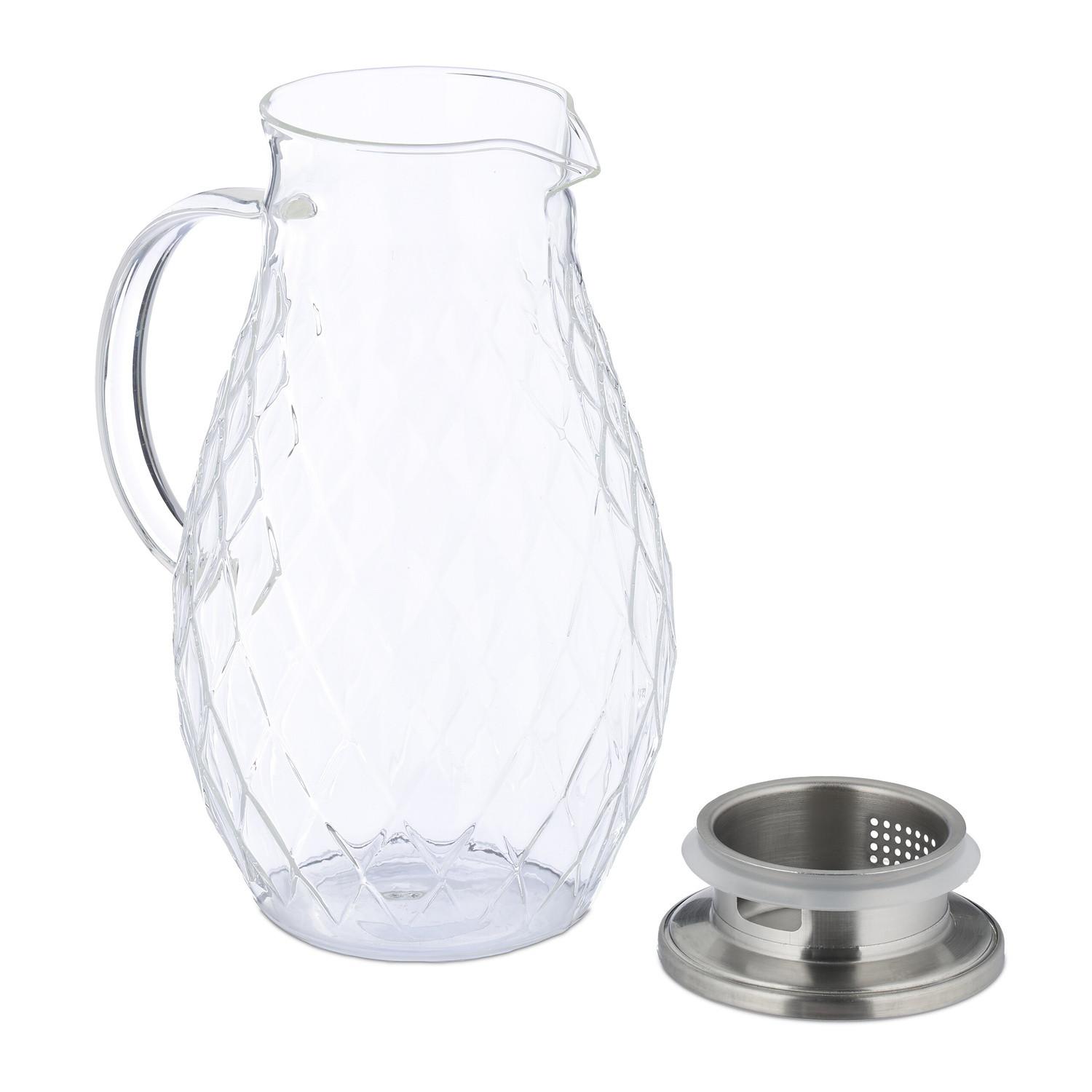 Northio Glaskaraffe mit Deckel 2 l  