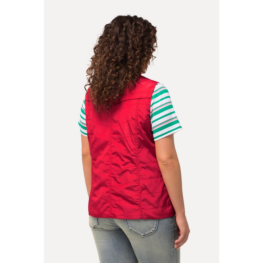 Ulla Popken Weste Ziernähte Stehkragen Reissverschlusstaschen  