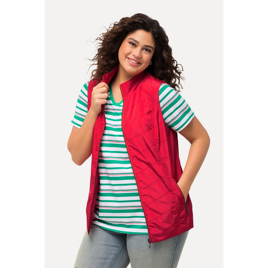 Ulla Popken Weste Ziernähte Stehkragen Reissverschlusstaschen  