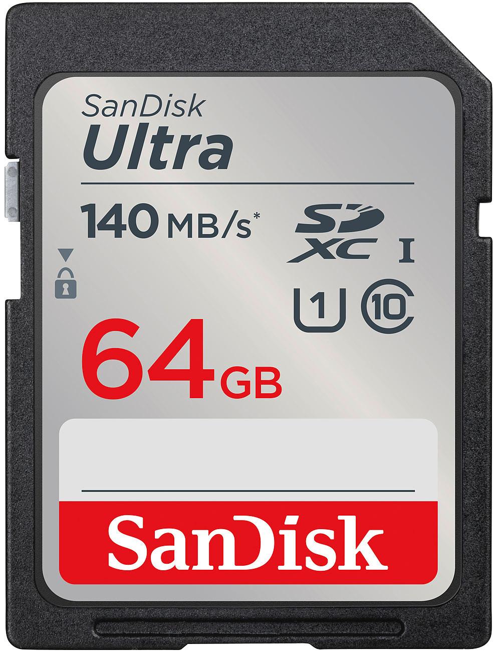SanDisk  Scheda Ultra SDXC (SDSDUNB-064G-GN6IN), 64 GB, 140 MB/s, Classe 10 / U1 