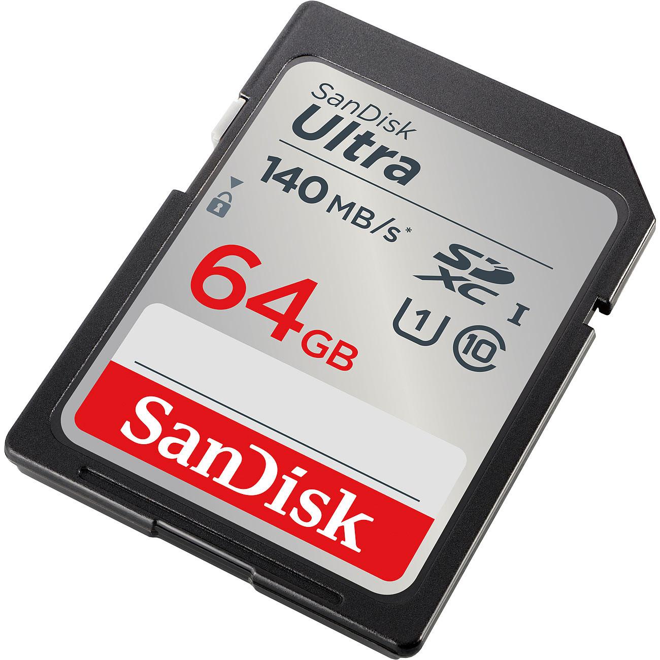 SanDisk  Scheda Ultra SDXC (SDSDUNB-064G-GN6IN), 64 GB, 140 MB/s, Classe 10 / U1 
