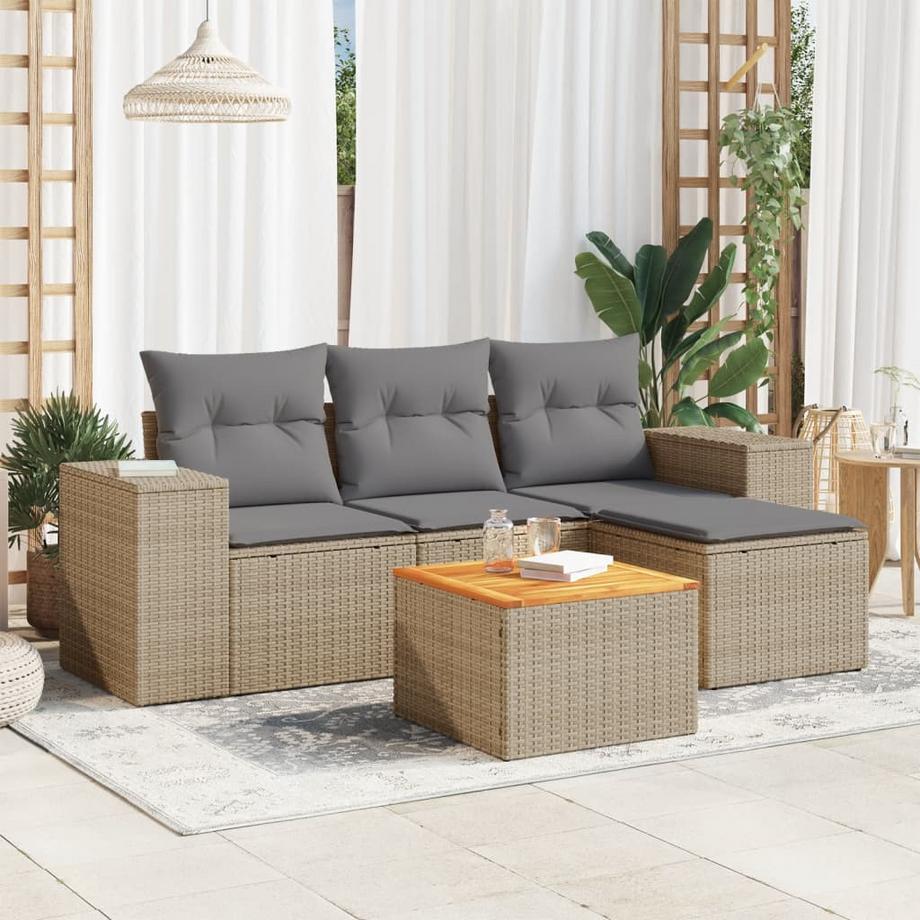 VidaXL Ensemble de canapés de jardin rotin synthétique  