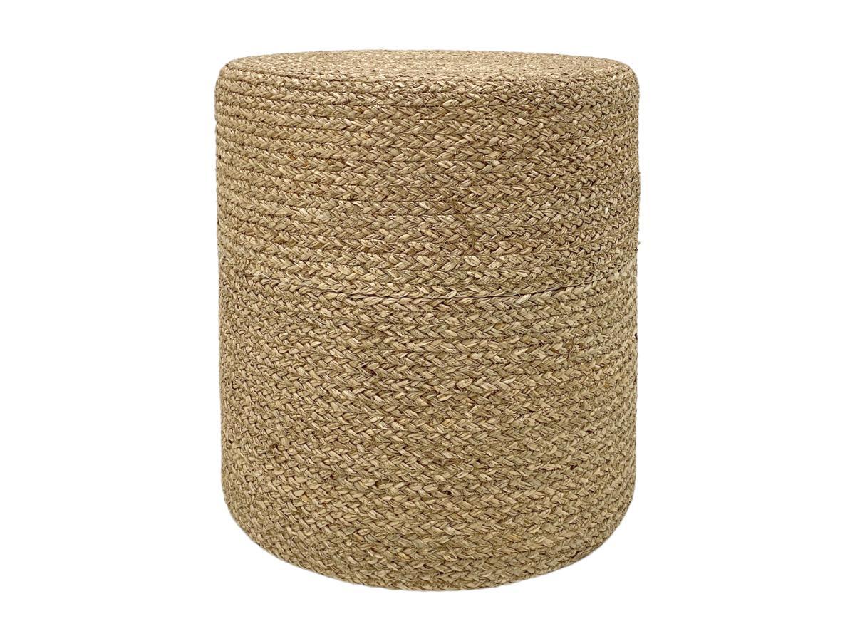 Vente-unique Hocker rund - Rattan - Holzfarben hell - CALDERA  