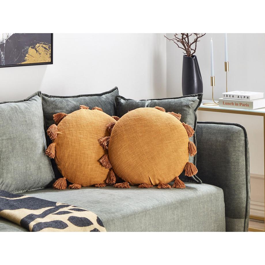 Beliani Set di 2 cuscini en Cotone Boho MADIA  