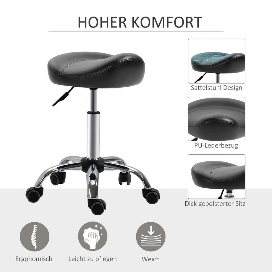 HOMCOM Tabouret roulant  