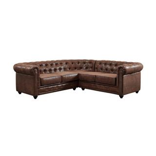 Vente-unique Ecksofa Microfaser VintageLook CHESTERFIELD  