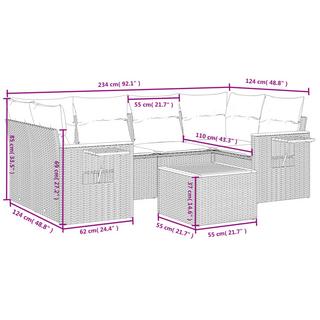 VidaXL Ensemble de canapés de jardin rotin synthétique  