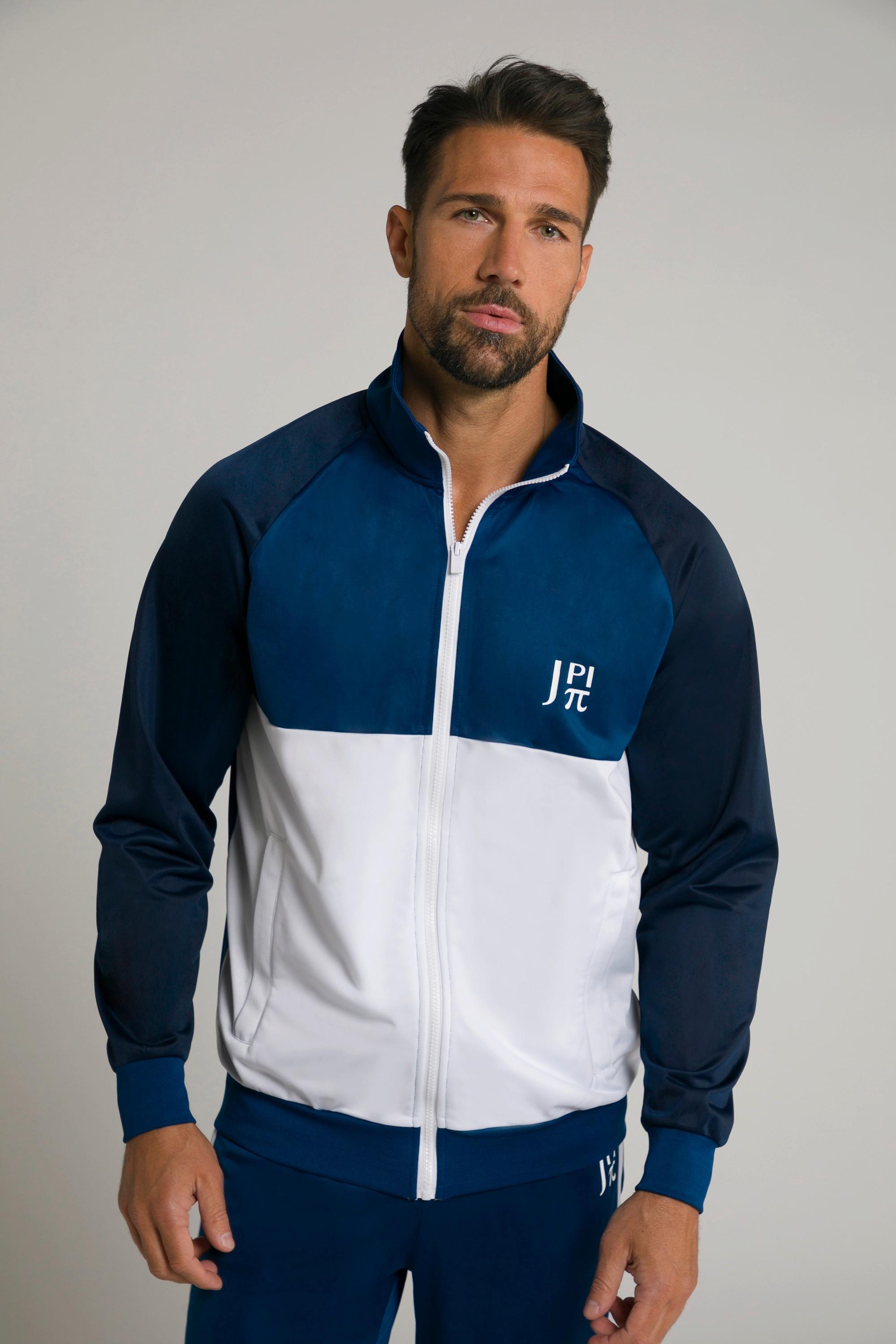 JP1880  Veste de survêtement JAY-PI, sweat, col montant bleu 