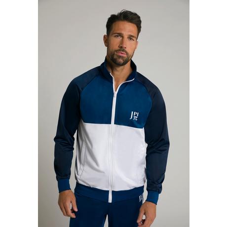 JP1880  Veste de survêtement JAY-PI, sweat, col montant bleu 