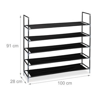 Northix Schuhregal mit Stoffebenen 1 m  