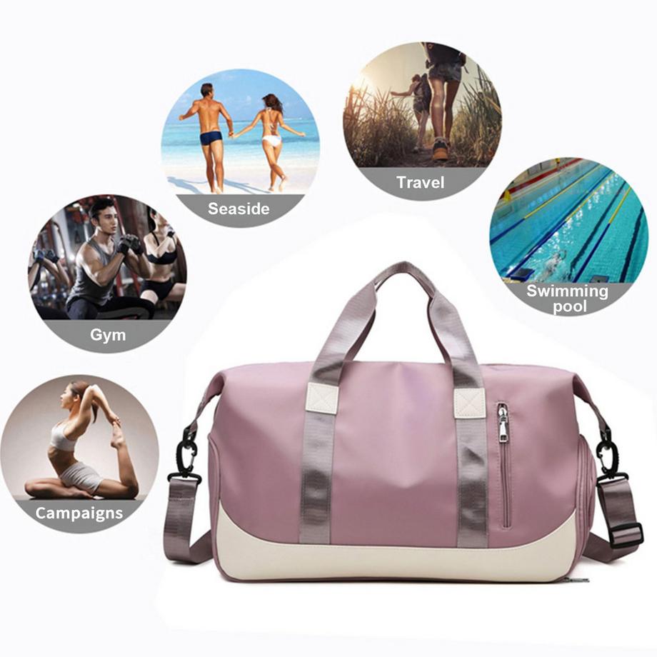 Only-bags.store Sac de sport avec compartiment à chaussures et compartiment humide  