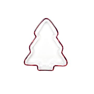 GLASSCHALE TANNE ROTER RAND 20X17X2.5CM