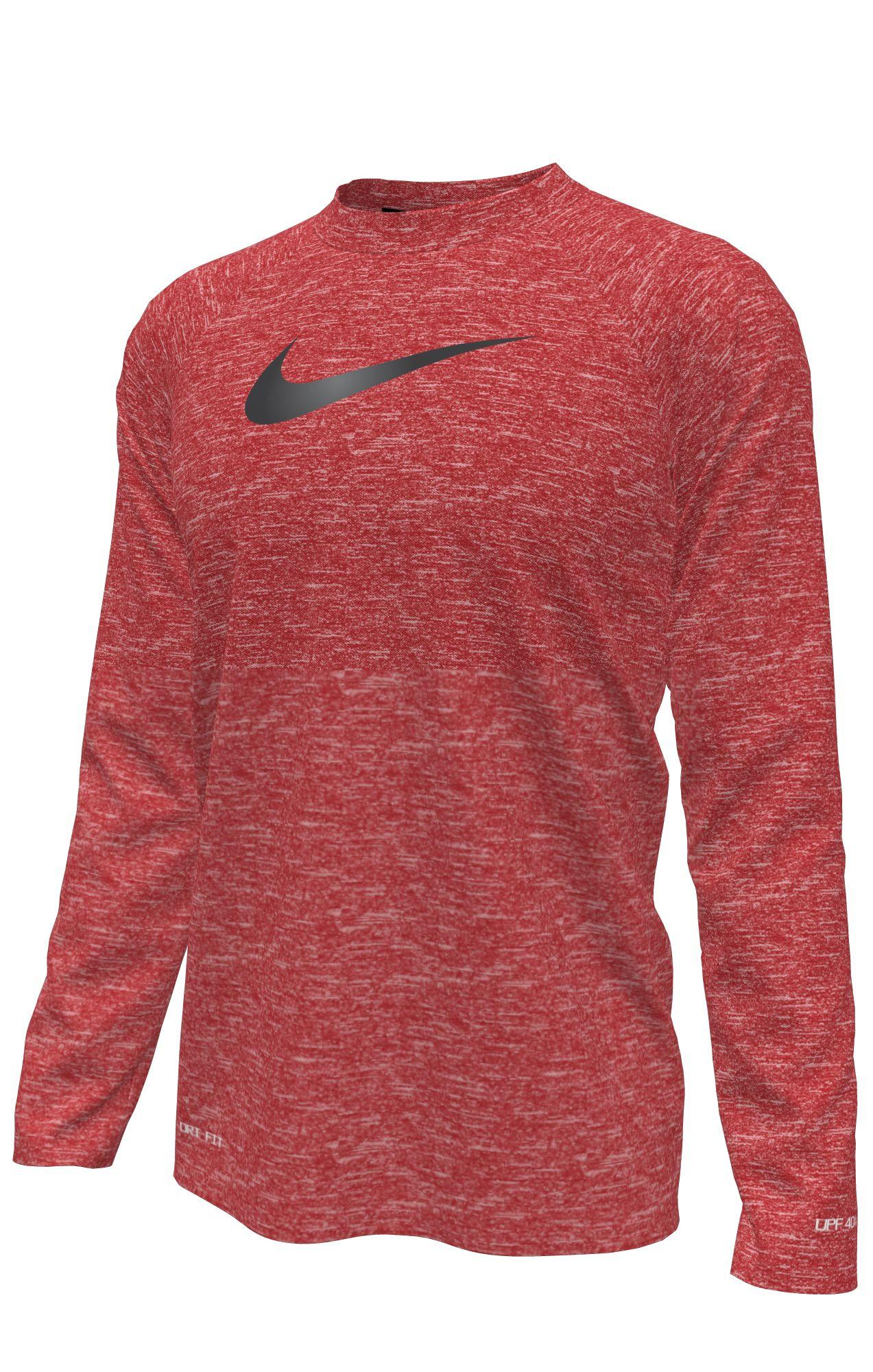 Image of Nike Heather Long Sleeve Hydroguard Unisex Rot 134