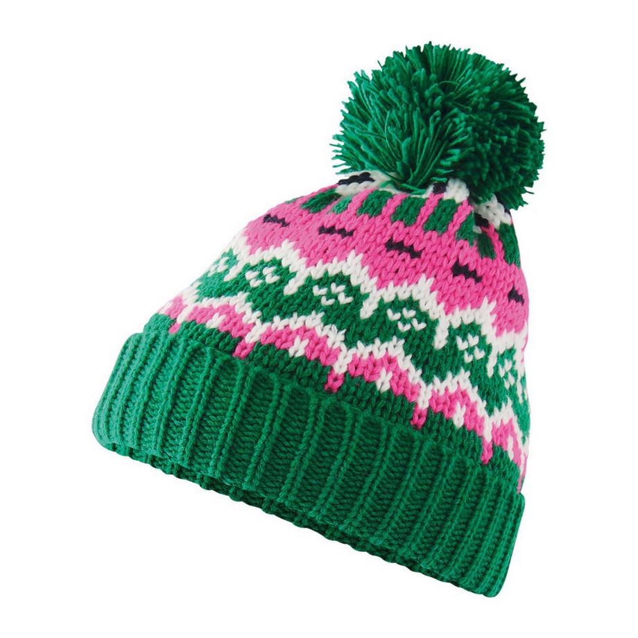 Beechfield Bonnet Tricoté Motif Fair Isle avec Pompon pour le Ski  