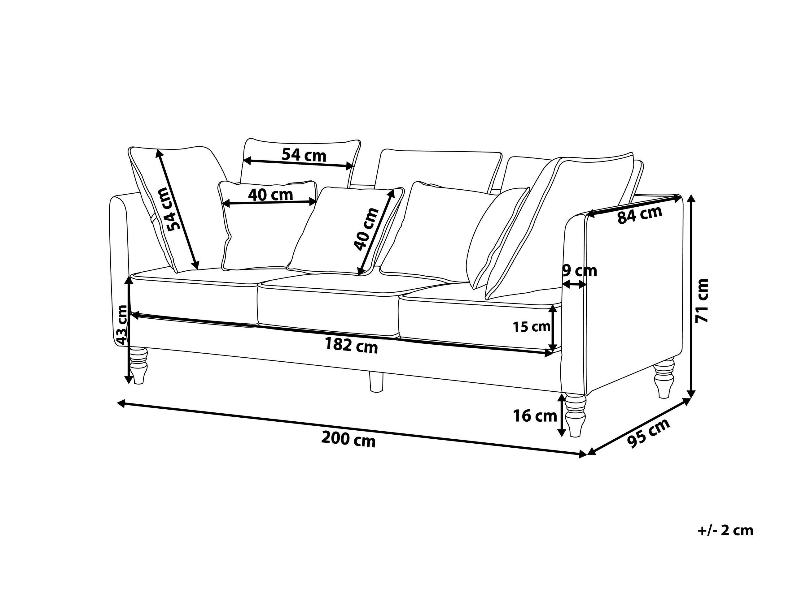 Beliani 3 Sitzer Sofa aus Samtstoff Industriell FENSTAD  