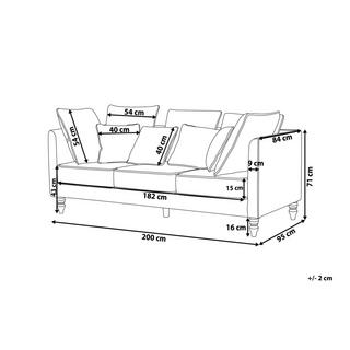 Beliani 3 Sitzer Sofa aus Samtstoff Industriell FENSTAD  