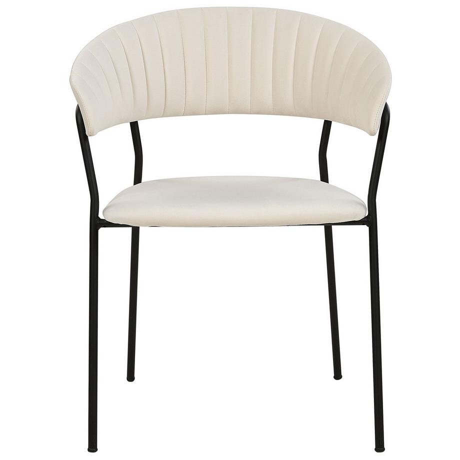 Beliani Lot de 2 chaises de salle à manger en Velours Moderne MARIPOSA  