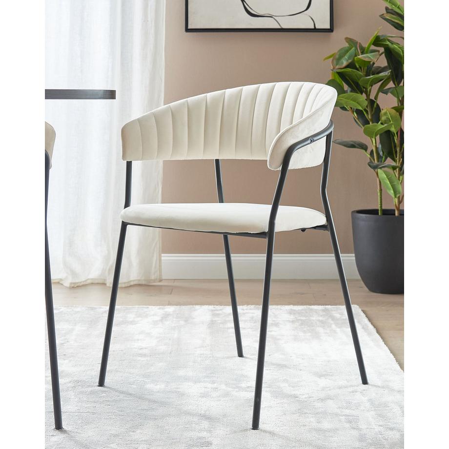 Beliani Lot de 2 chaises de salle à manger en Velours Moderne MARIPOSA  