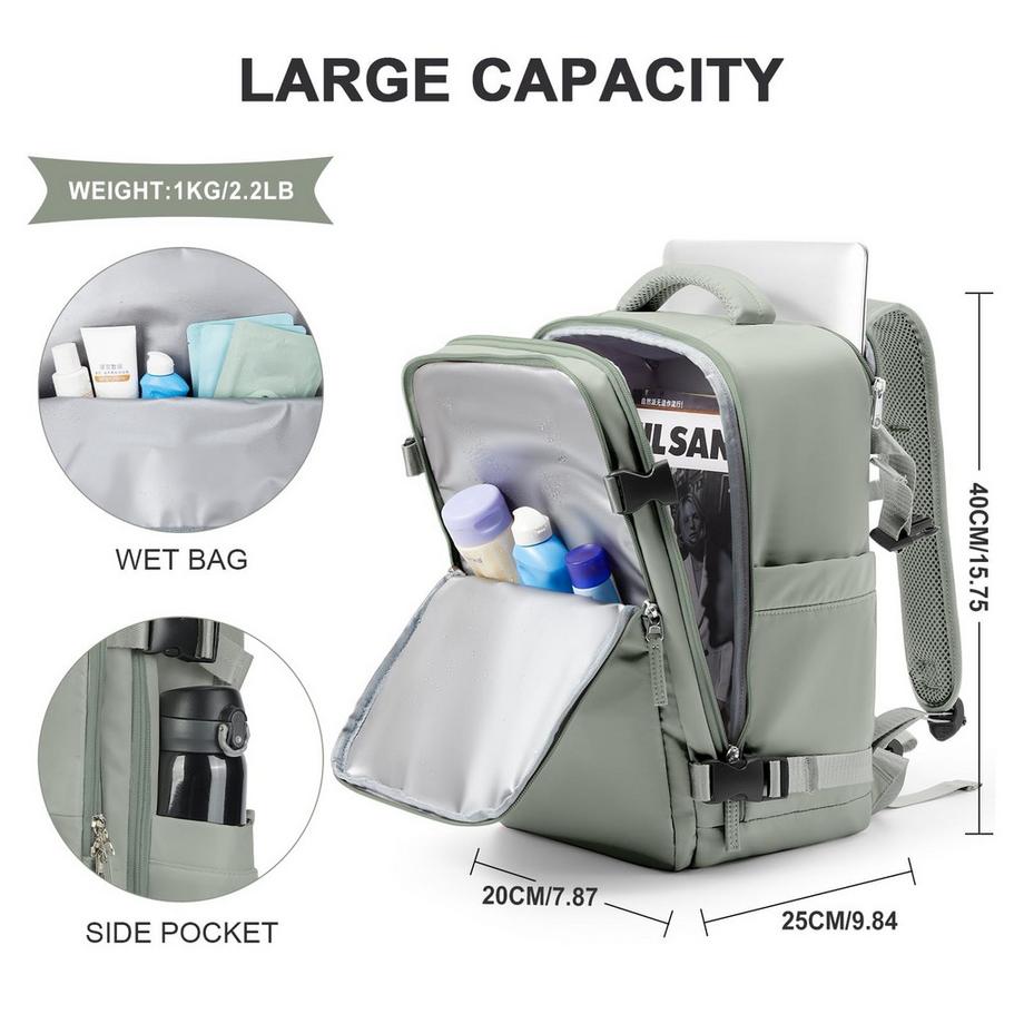 Only-bags.store Zaino impermeabile per laptop e bagaglio a mano da aereo  