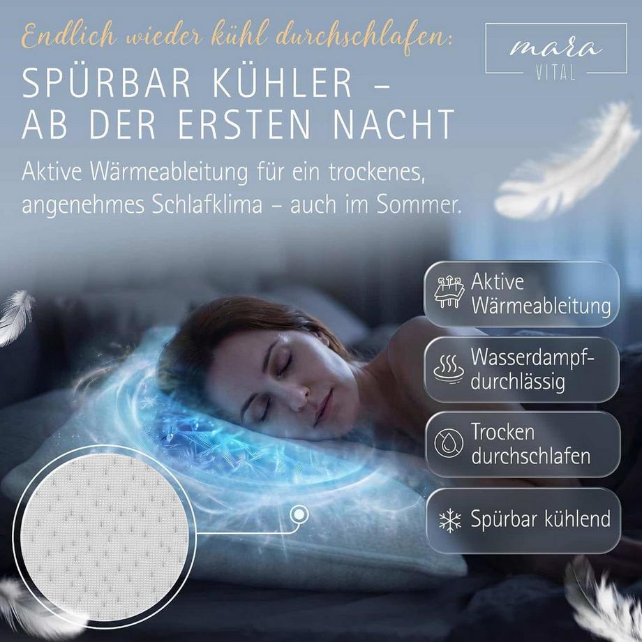 Mara Vital Elements Cool Kühlender Kissenbezug 2er Set Bio GOTS Premium  