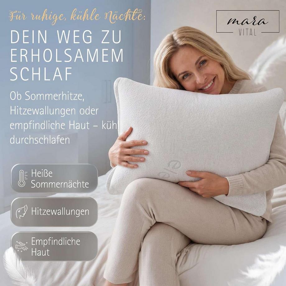 Mara Vital Elements Cool Kühlender Kissenbezug 2er Set Bio GOTS Premium  