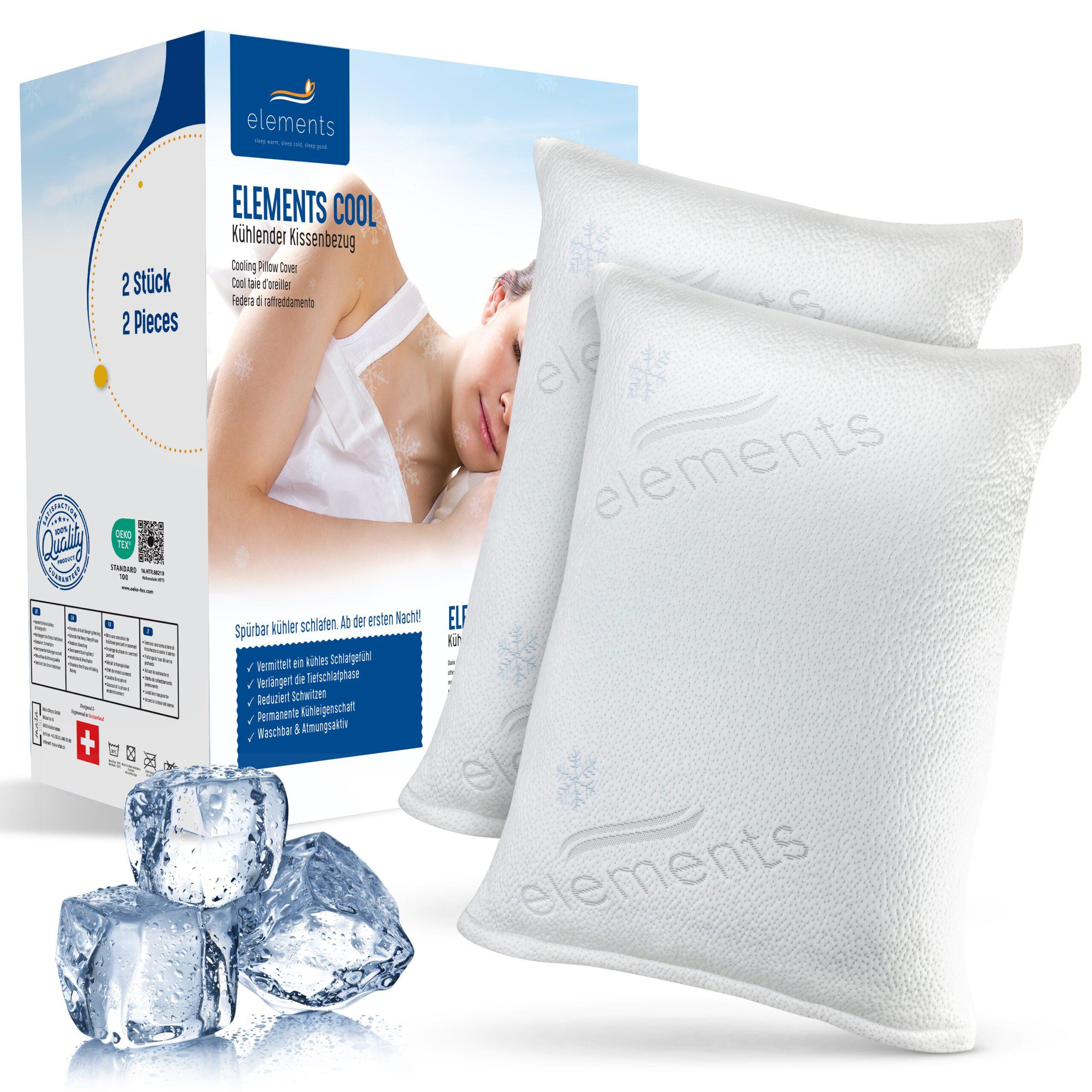 Image of Kühlender Kissenbezug Elements Cool 2er Set – Kissenbezug Kissenbezug kühlend - Bio GOTS Premium Kühlender Kissenbezug Elements Cool 2er Set – Kissenbezug Kissenbezug kühlend - Bio GOTS Premium