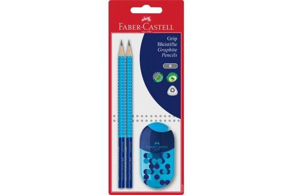 Image of FABER-CASTELL Bleistift, Spitzer B 183587 Grip 2001 Set, 3 Farben FABER-CASTELL Bleistift, Spitzer B 183587 Grip 2001 Set, 3 Farben