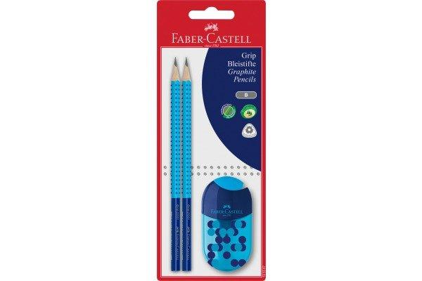 Faber-Castell FABER-CASTELL Bleistift, Spitzer B 183587 Grip 2001 Set, 3 Farben  