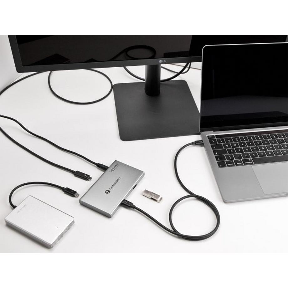 DeLock  64157 Externes Gehäuse Thunderbolt SuperSpeed USB 10 Gbps Typ-A Port - 8K 