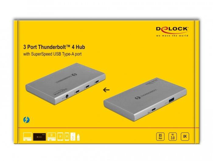 DeLock  64157 Schnittstellen-Hub Thunderbolt 4 40000 Mbit/s Grau 