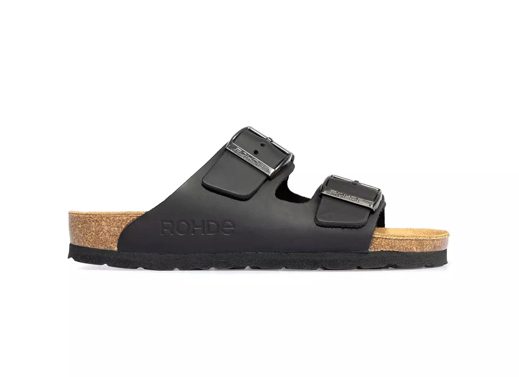 Image of Alba - Leder Sandale Damen Schwarz 36