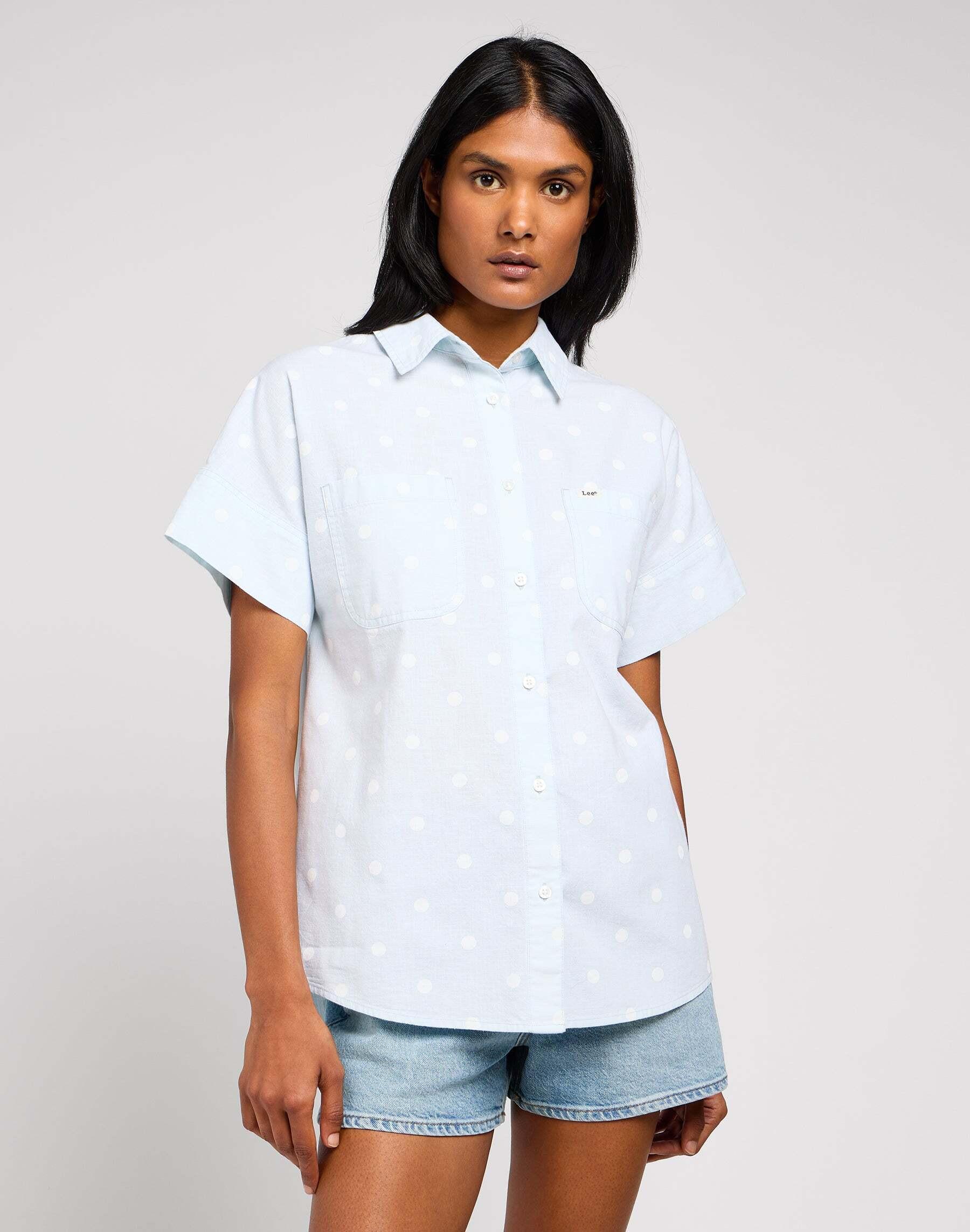 Image of Hemden Loose Utility Shirt Damen Hellblau M