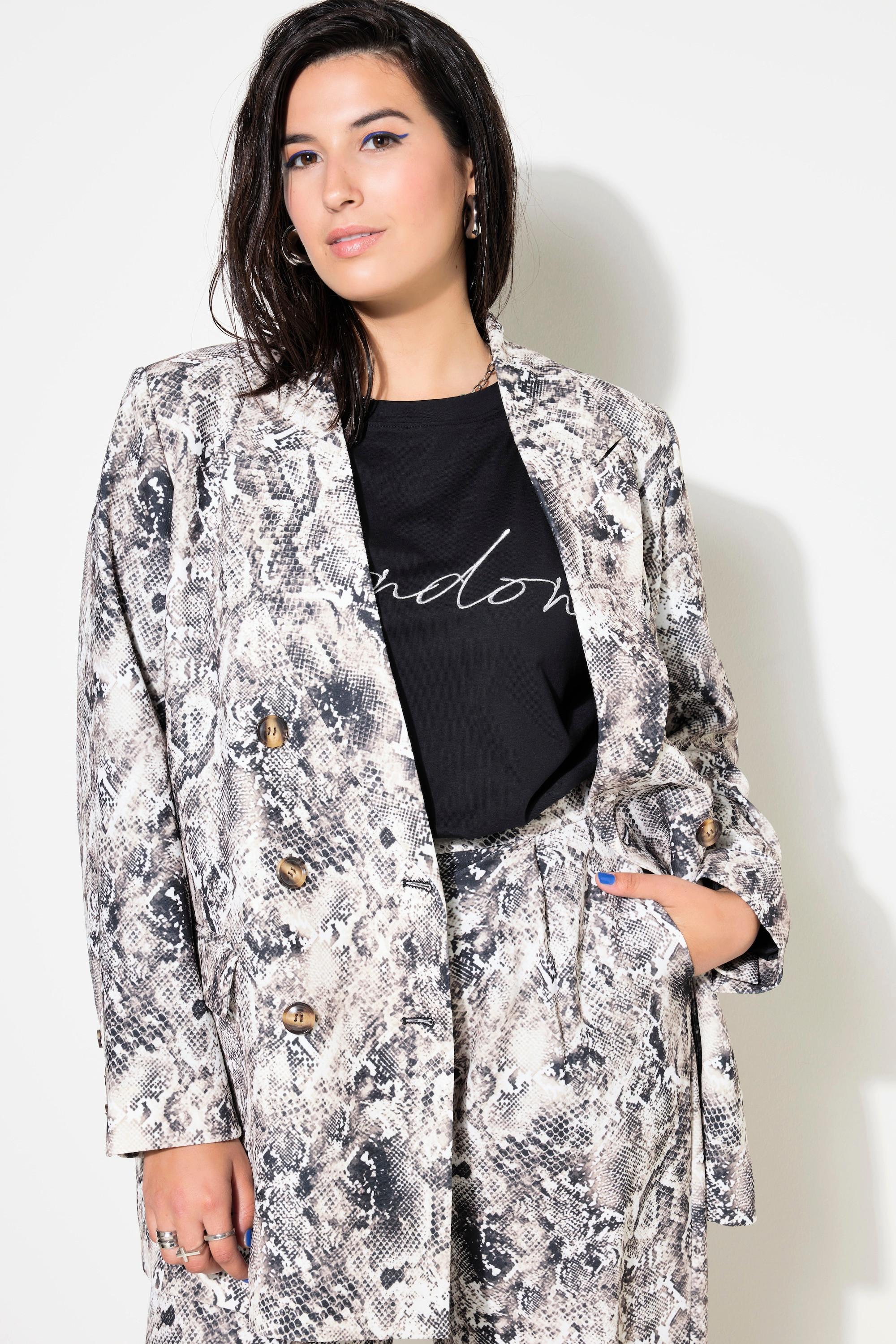 Studio Untold  Blazer, Loose Shape, Snake-Print, doppelreihig 