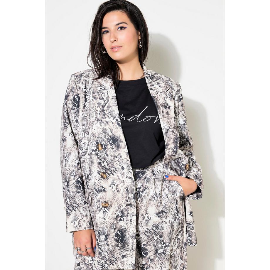 Studio Untold Blazer Croisé Loose Shape Imprimé Python  