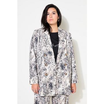 Blazer, Loose Shape, Snake-Print, doppelreihig