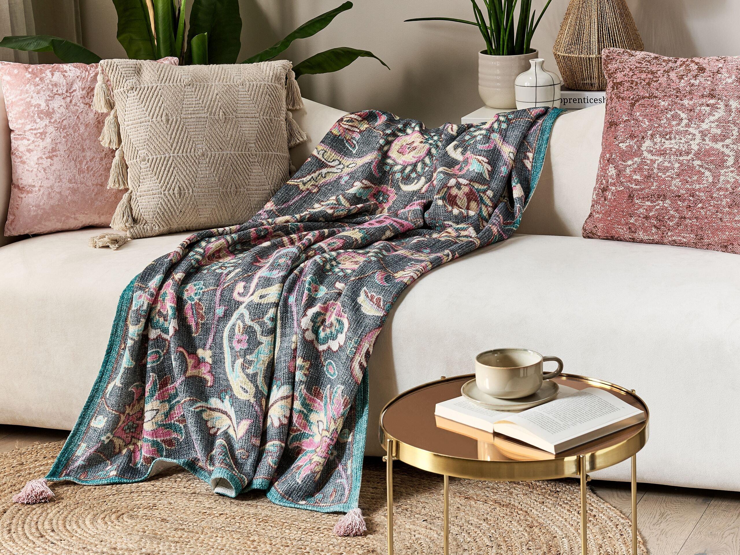 Beliani Dibrugarh Coperta in Cotone Retrò  