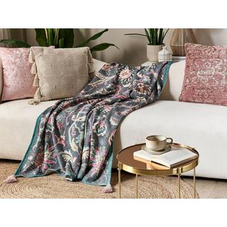 Beliani Dibrugarh Coperta in Cotone Retrò  