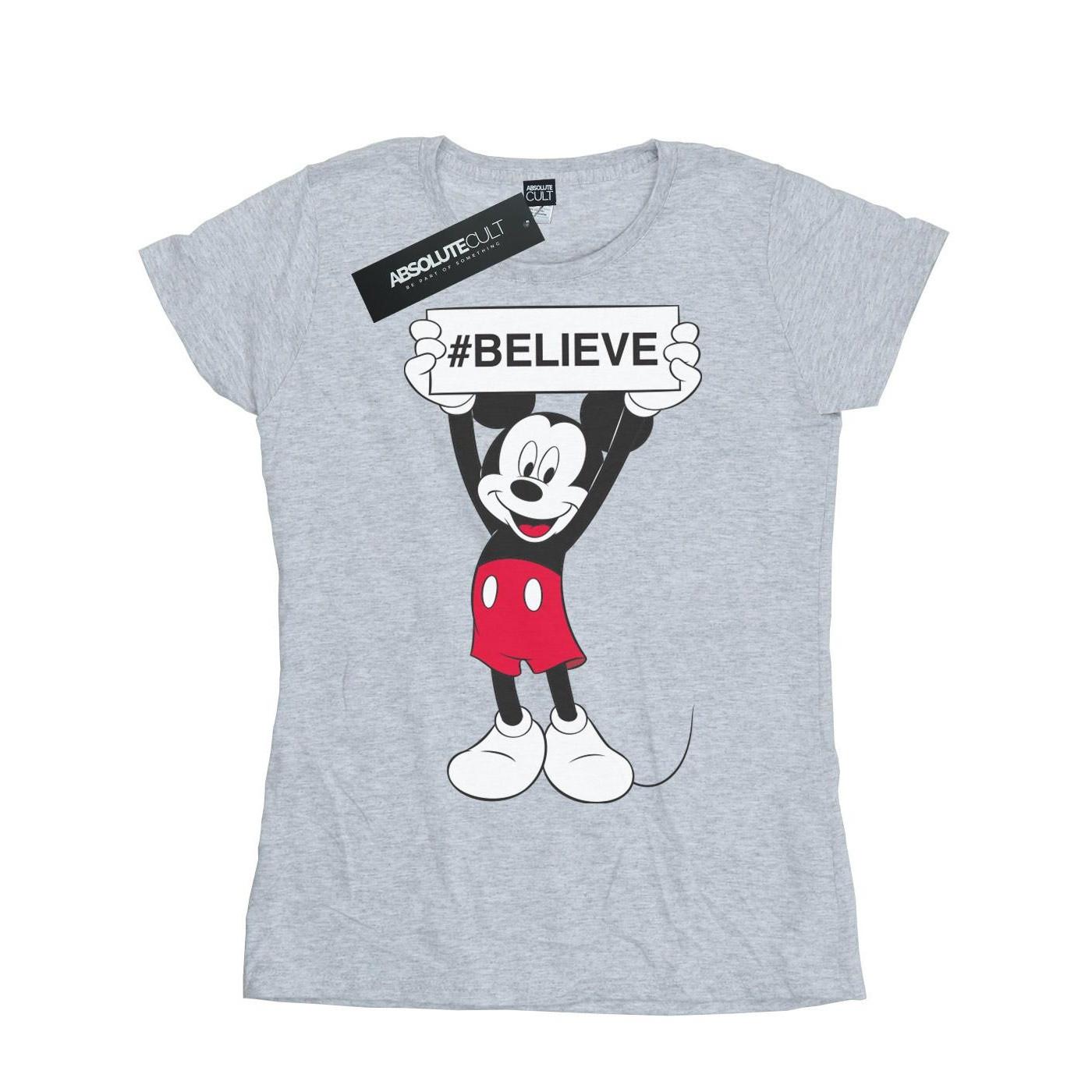 Image of Mickey Mousebelieve Tshirt Damen Grau XXL