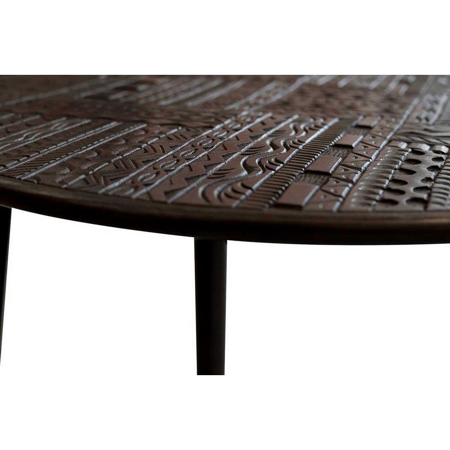 mutoni Tavolino Hieroglyph mango testa di moro rotondo 70x70  