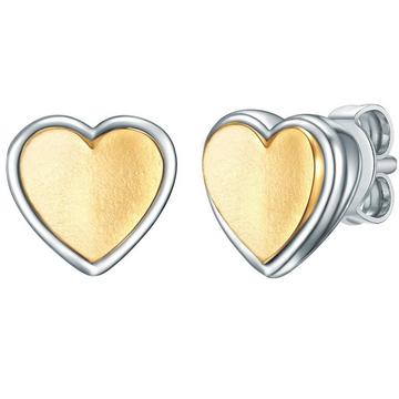 Femme Puces d'oreilles en argent Coeur