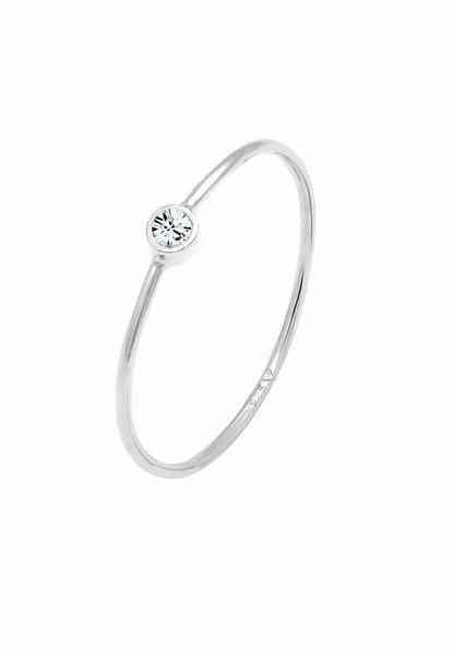 Image of Ring Solitär Stapelring Kristall Damen Silber 44mm