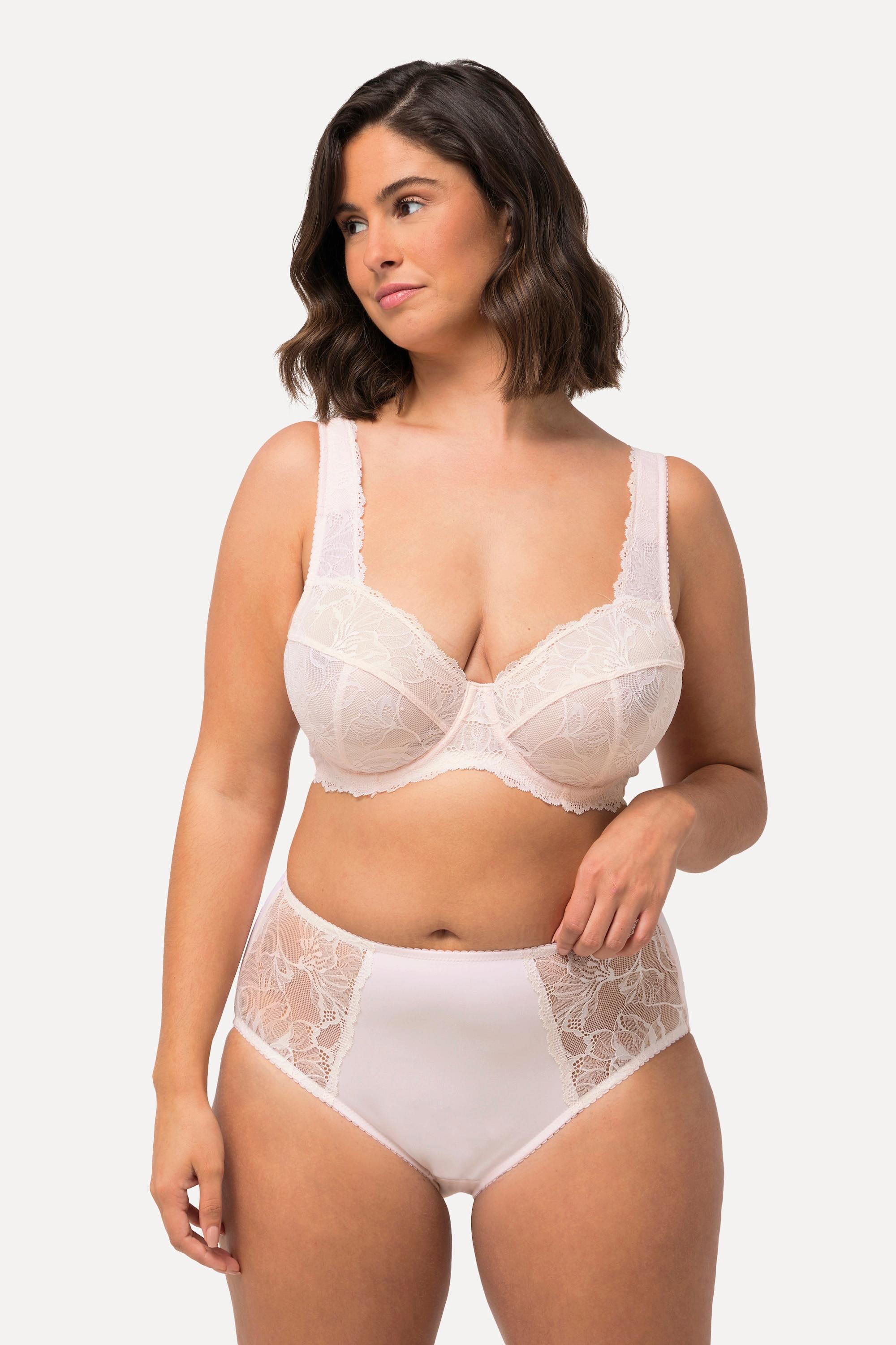 Ulla Popken  Soutien-gorge avec dentelle, armatures et bretelles larges - bonnets B-F 