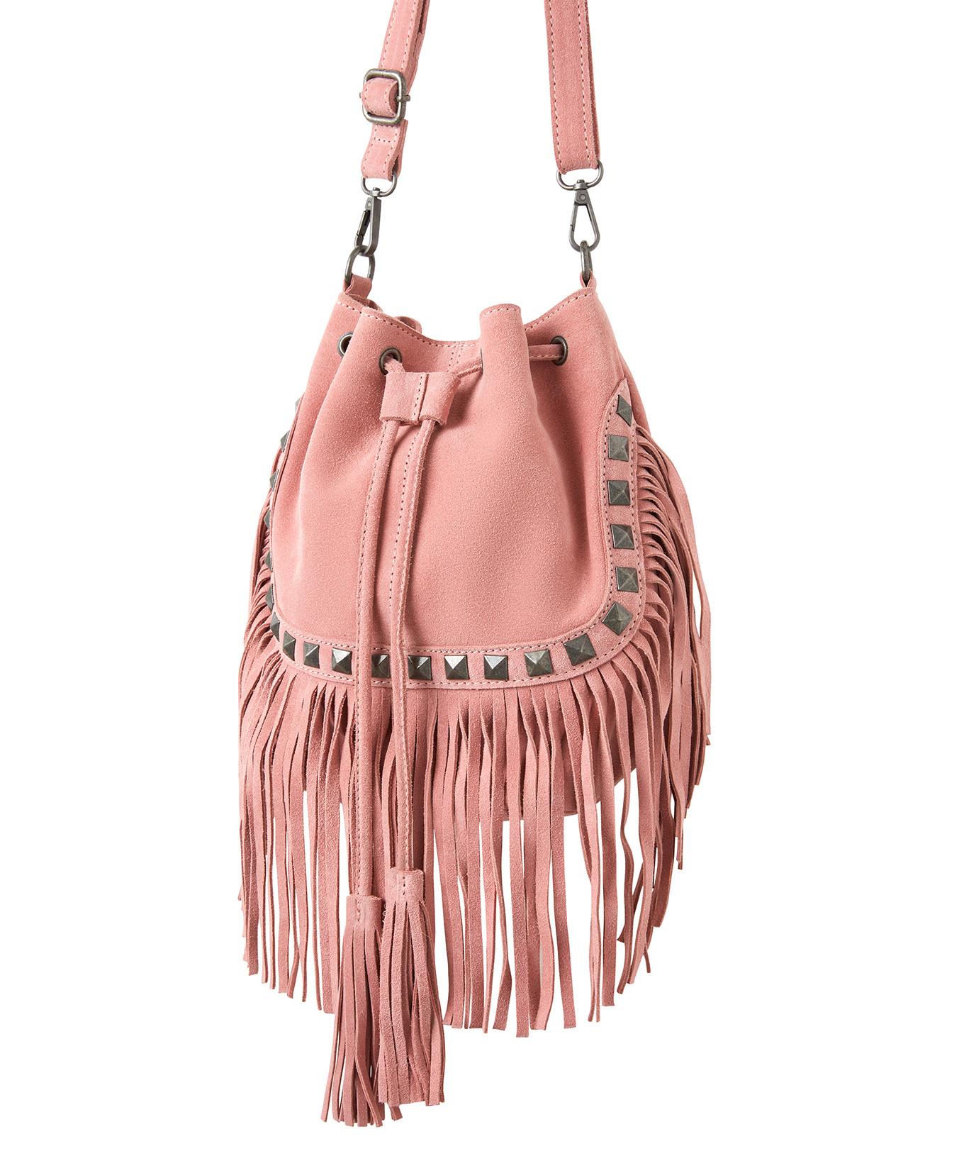 Joe Browns  Wildleder Fransen Crossbody Bucket Bag mit Nieten 