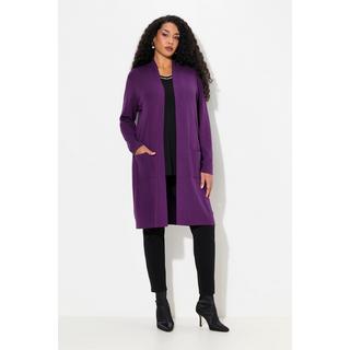 Ulla Popken  Cardigan coupe ouverte et longue, en maille fine et douce 