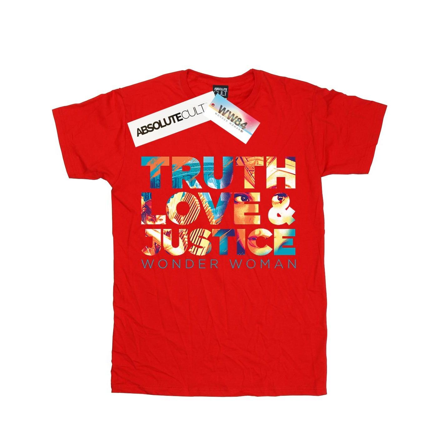 Image of Wonder Woman 84 Diana Truth Love Justice Tshirt Damen Rot Bunt M