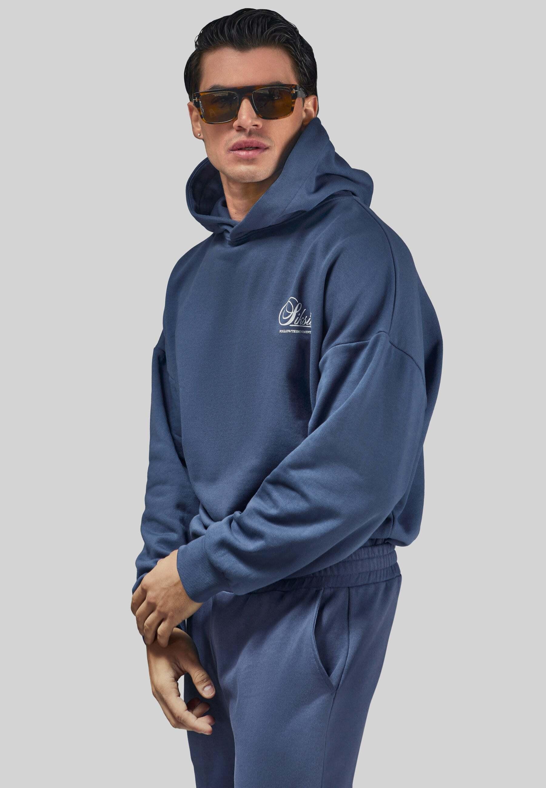 Image of Kapuzenpullover Graphic Hoodie Herren Blau L