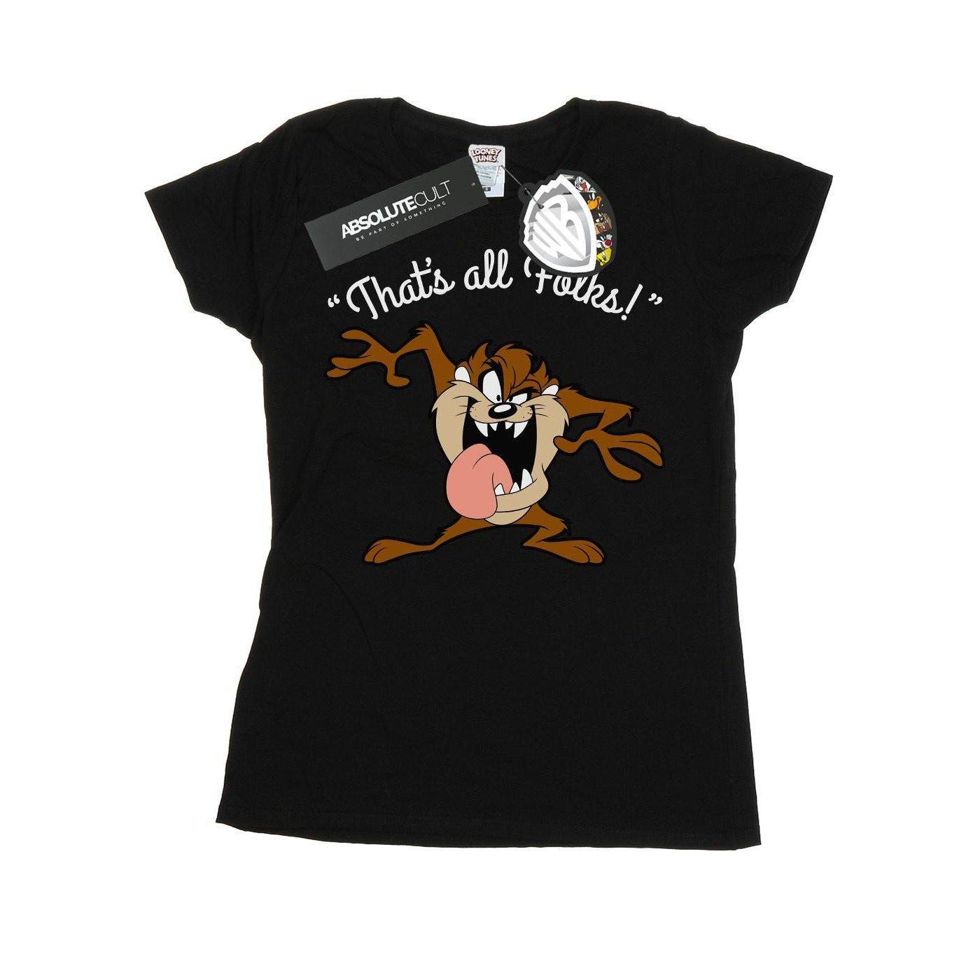 Image of That's All Folks Tshirt Damen Schwarz L
