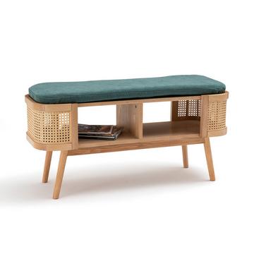 Sitz- und Stauraumbank Laora mit Rattan